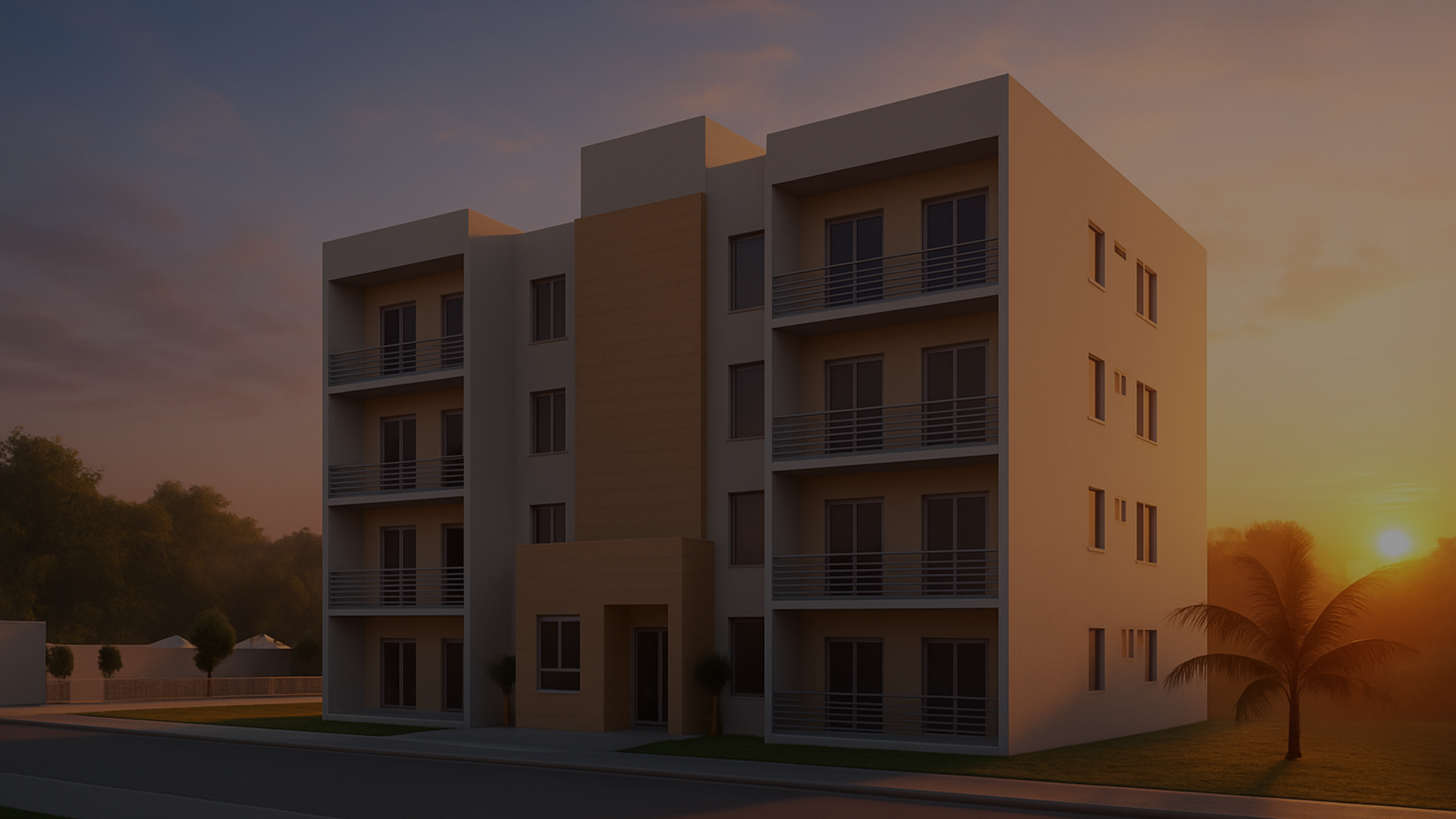 Imagem da renderização do projeto de um prédio 2